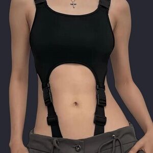 COPY - Edgy Black Harness Bodysuit